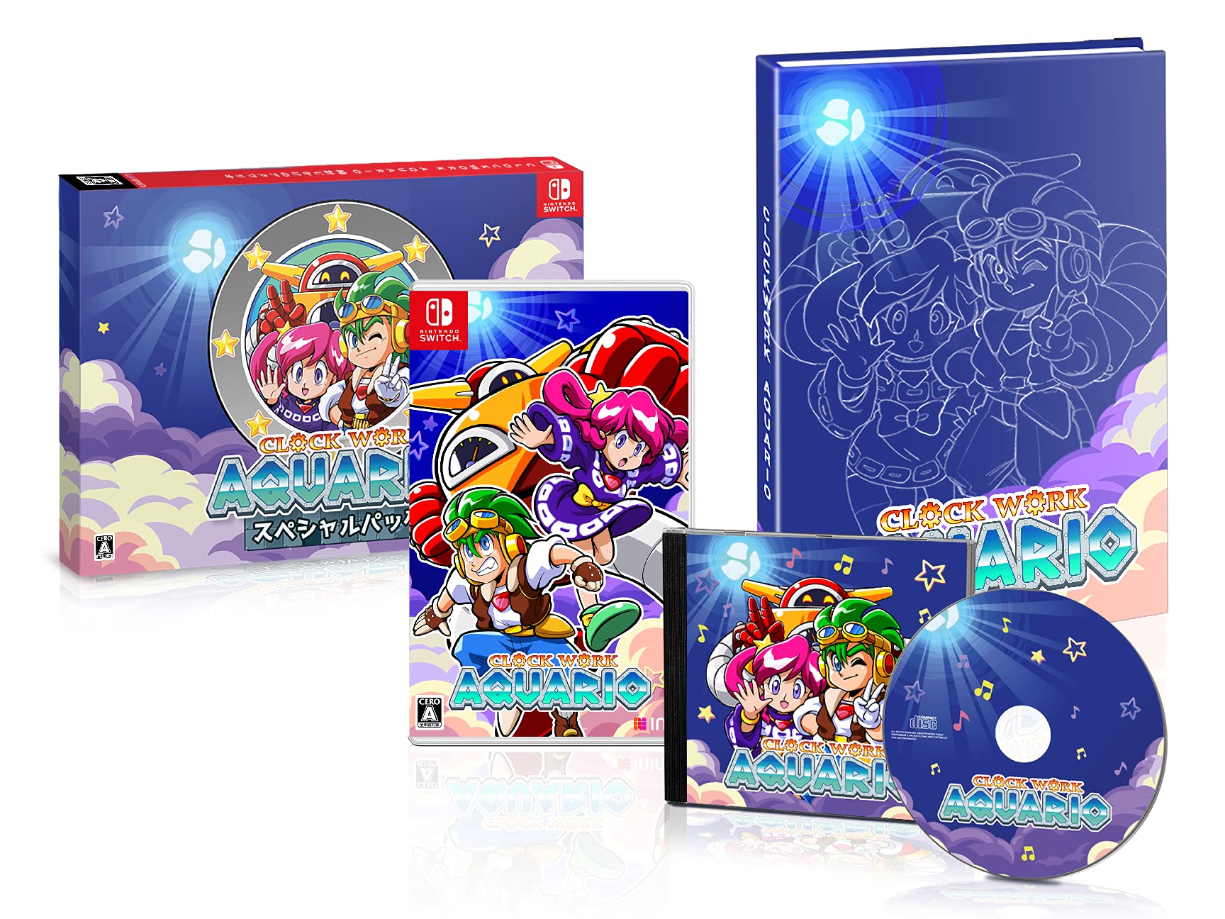 【中古】【非常に良い】時計じかけのアクワリオ スペシャルパック【同梱物】本 \u0026 サウンドトラック \u0026 外箱 - Switch