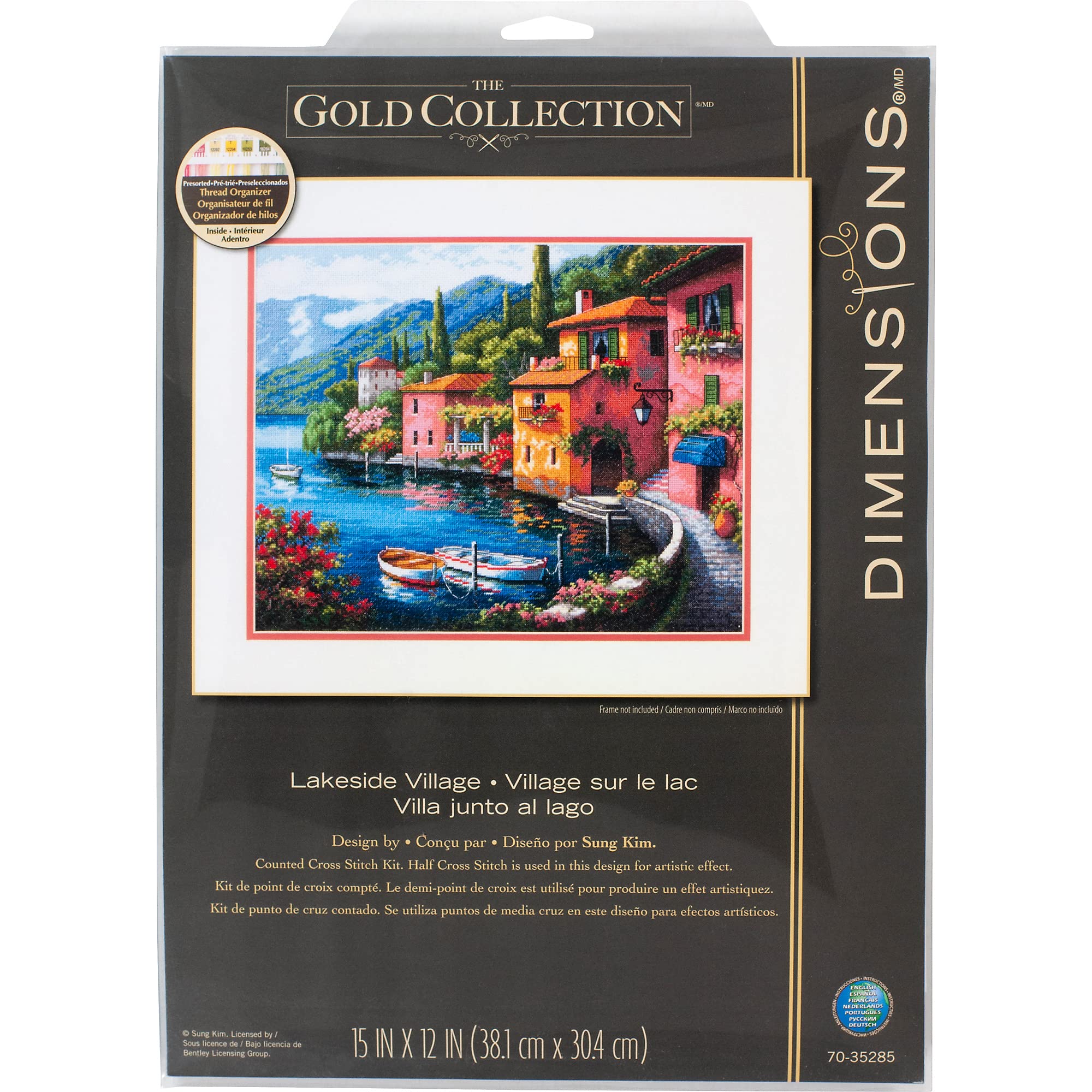 【中古】【非常に良い】Gold Collection Lakeside Village Counted Cross Stitch Kit-15X12 16 Count (並行輸入品)