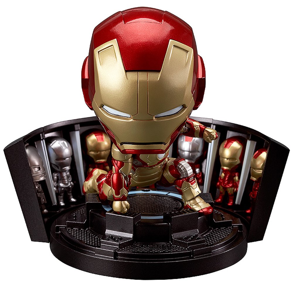 【中古】【非常に良い】アイアンマン3 ねんどろいど アイアンマン マーク42 ヒーローズ・エディション+ホール・オブ・アーマーセット (ノンスケール ABS&PVC塗装済み可動フィギュア)