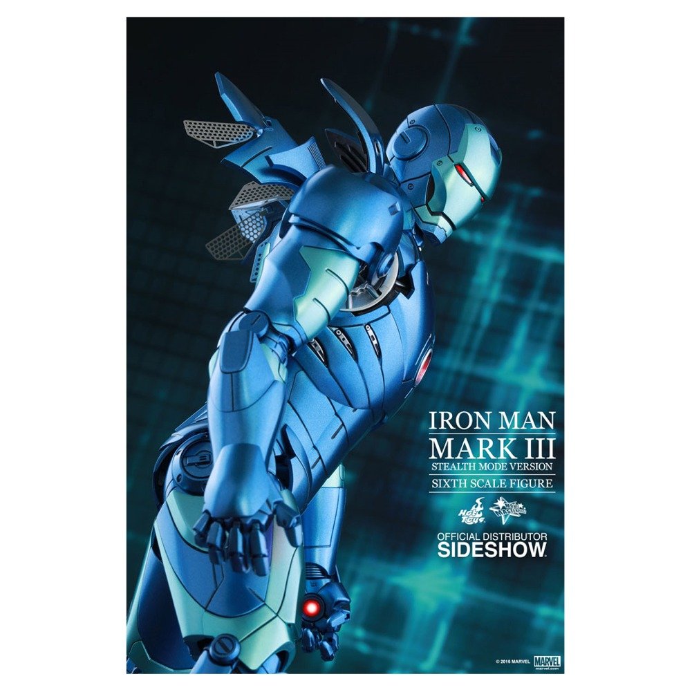 【中古】【非常に良い】ホットトイズ アイアンマン ムービー・マスターピース DIECAST 1/6スケールフィギュア アイアンマン・マーク3(ブルー・ステルス版)