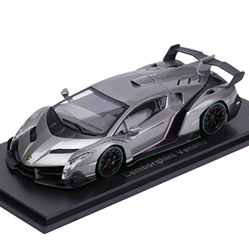 【中古】【非常に良い】京商オリジナル 1/43 ランボルギーニ ヴェネーノ グレー/グリーンライン 完成品