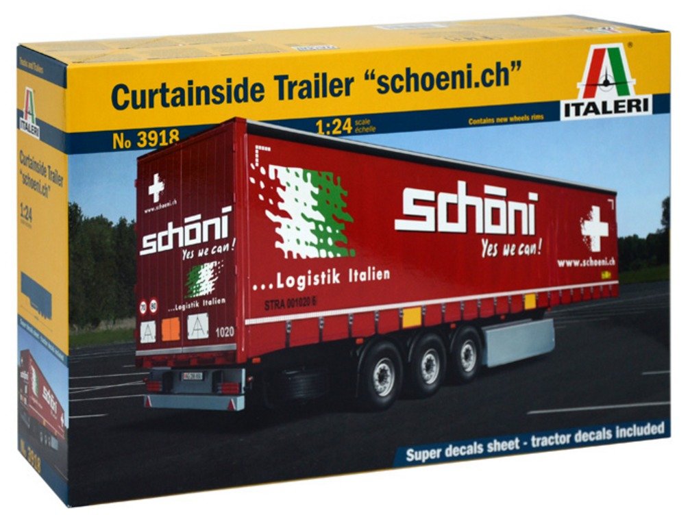 【中古】【人並み外れたに似つかわしい】イタレリ 1/24 カーテンサイドトレーラー schoeni.ch プラスチックモデルキット IT3918