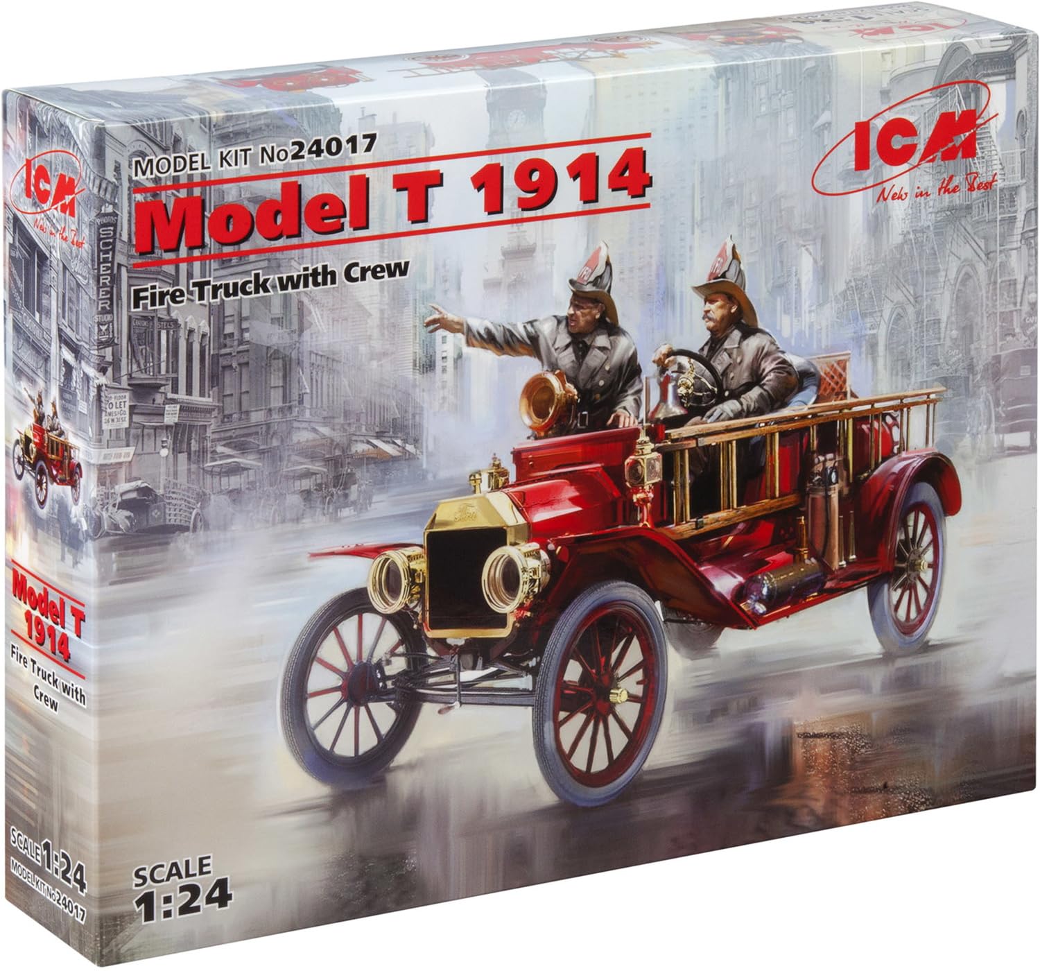 【中古】【人並み外れたに好いたらしい】ICM 1/24 T型ジェラルド・r・フォード 1914年 消防自動車 労働者の一団付 プラモデル 24017