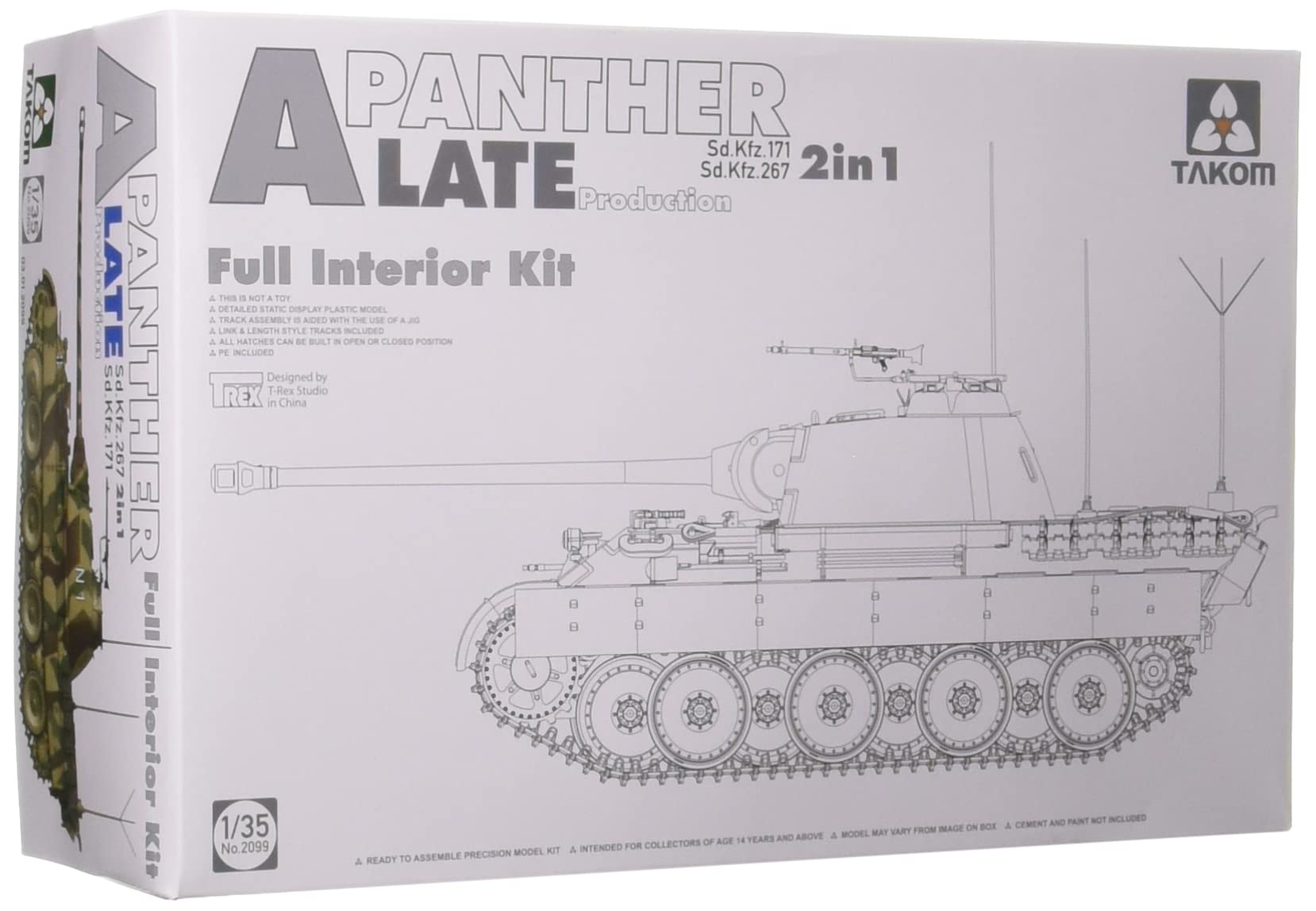 【中古】【非常に良い】TAKOM 1/35 第二次世界大戦 ドイツ軍 中戦車 Sd.Kfz171/267 パンターA型 後期型/指揮戦車 with フルインテリア プラモデル TKO2099