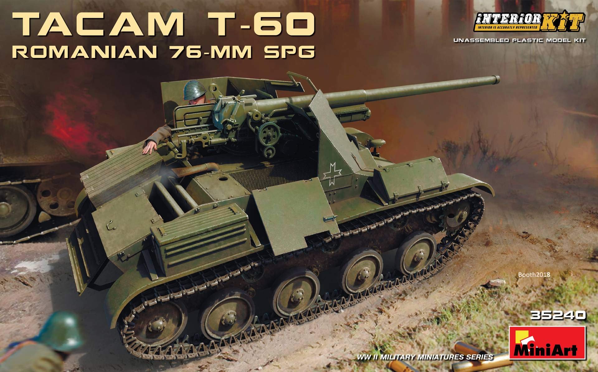 【中古】【非常に良い】ミニアート 1/35 ルーマニア軍 76ミリ自走砲TACAM T-60フルインテリア 内部再現 プラモデル MA35240