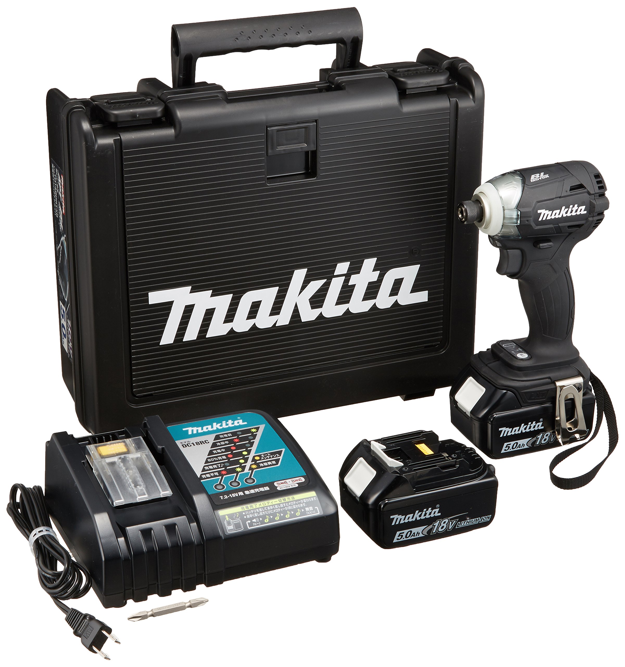 【中古】【非常に良い】マキタ(Makita) TD148DRTXB 充電式 インパクトドライバー (黒) 18V 5.0Ah