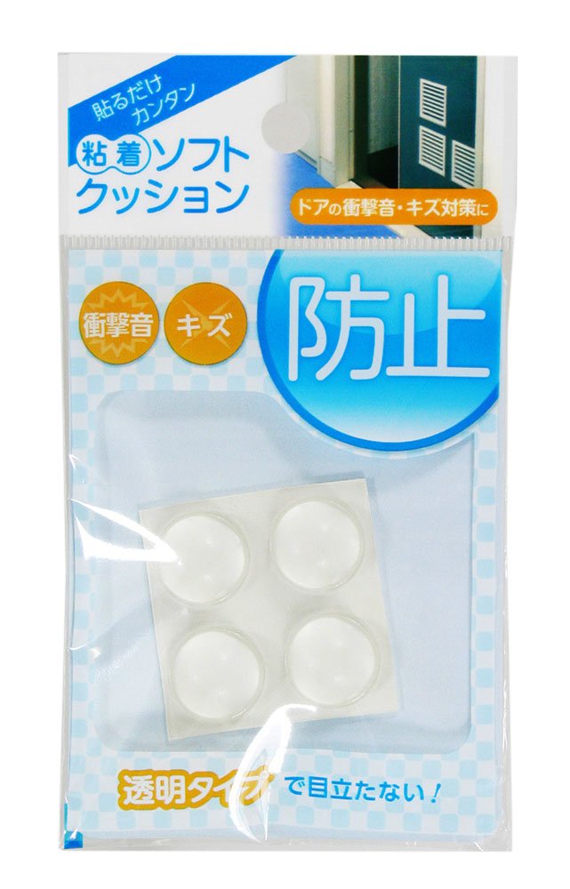 【中古】【非常に良い】和気産業 粘着 ソフトクッション 透明 丸型16mm 傷防止 衝撃 透明ウレタン CN-004 4個入