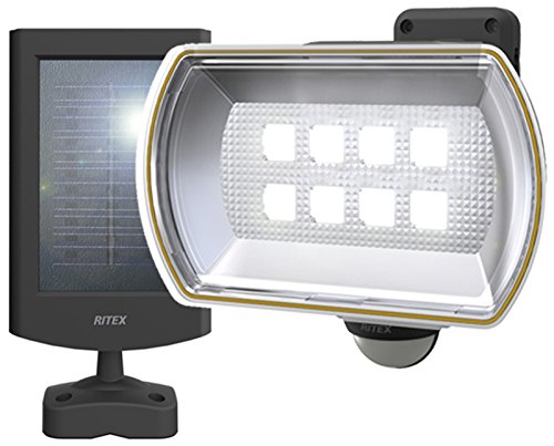 【中古】【非常に良い】ムサシ RITEX フリーアーム式LEDセンサーライト(8Wワイド) 「ソーラー式」 防雨型 S-80L
