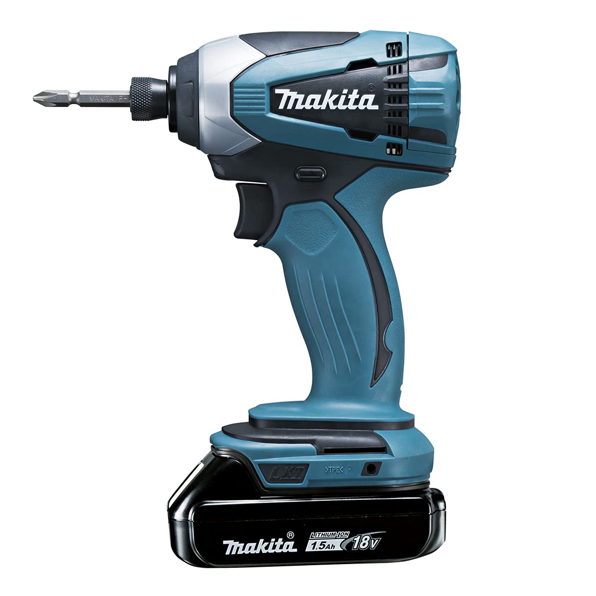 【中古】【非常に良い】マキタ(Makita) 充電式インパクトドライバ 18V1.5Ah バッテリ2本・充電器・ケース付 TD146DSHX