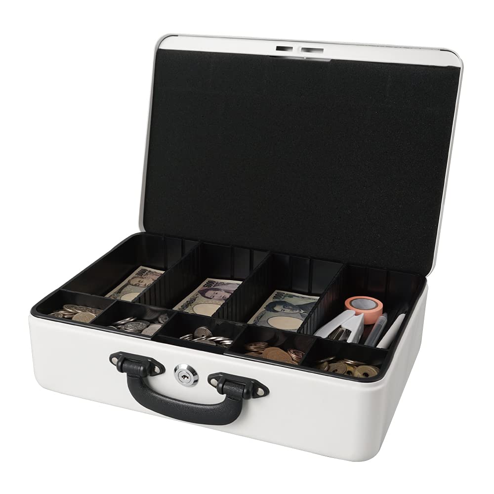 【中古】【非常に良い】カール事務器 そとレジ 手提げ金庫 キャッシュボックス アタッシュケース型 簡易レジ シリンダー錠 MR-2700