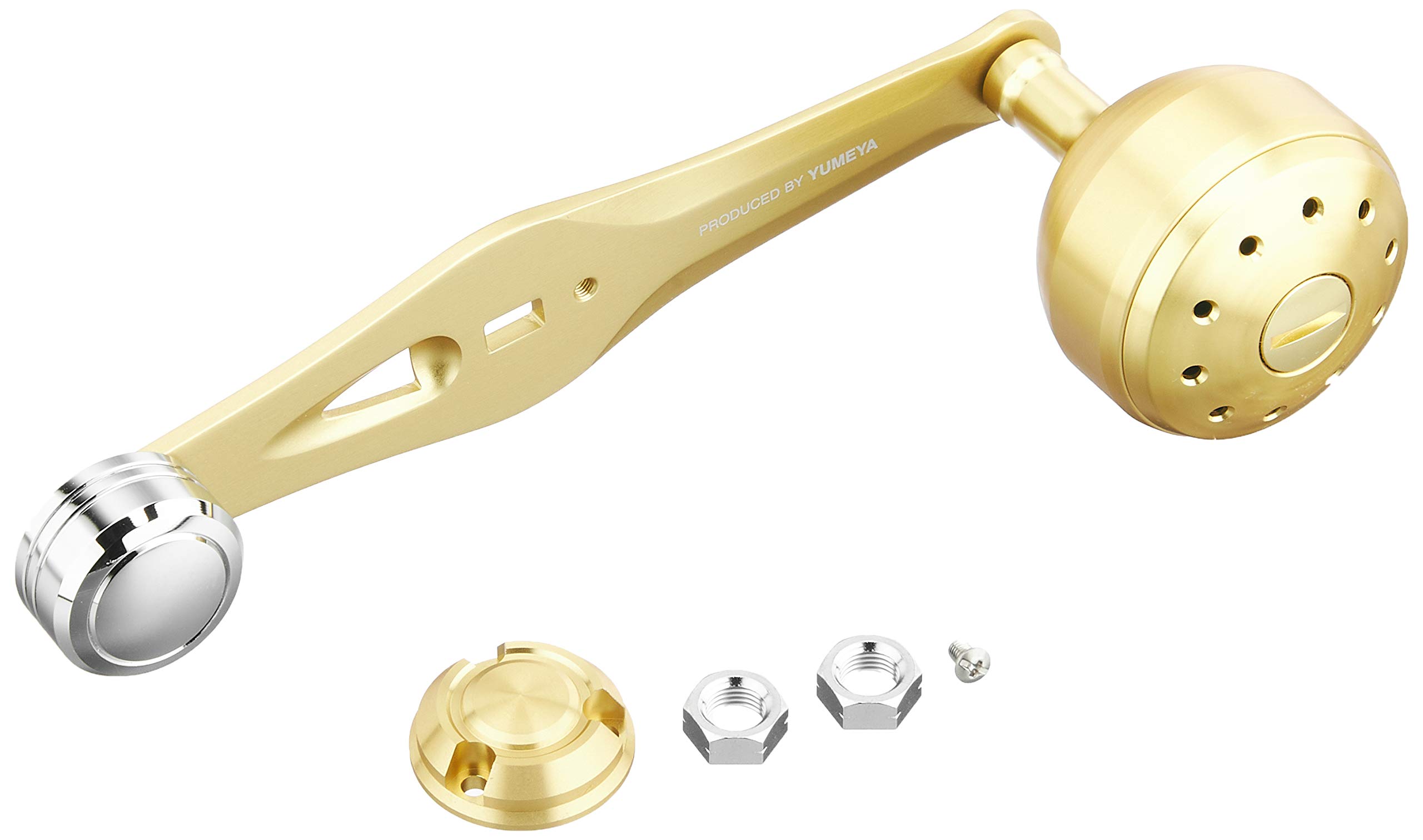 【中古】【非常に良い】シマノ(SHIMANO) 純正 リールパーツ 夢屋 パワーバランスハンドル 65mm ゴールド アルミ パーツ