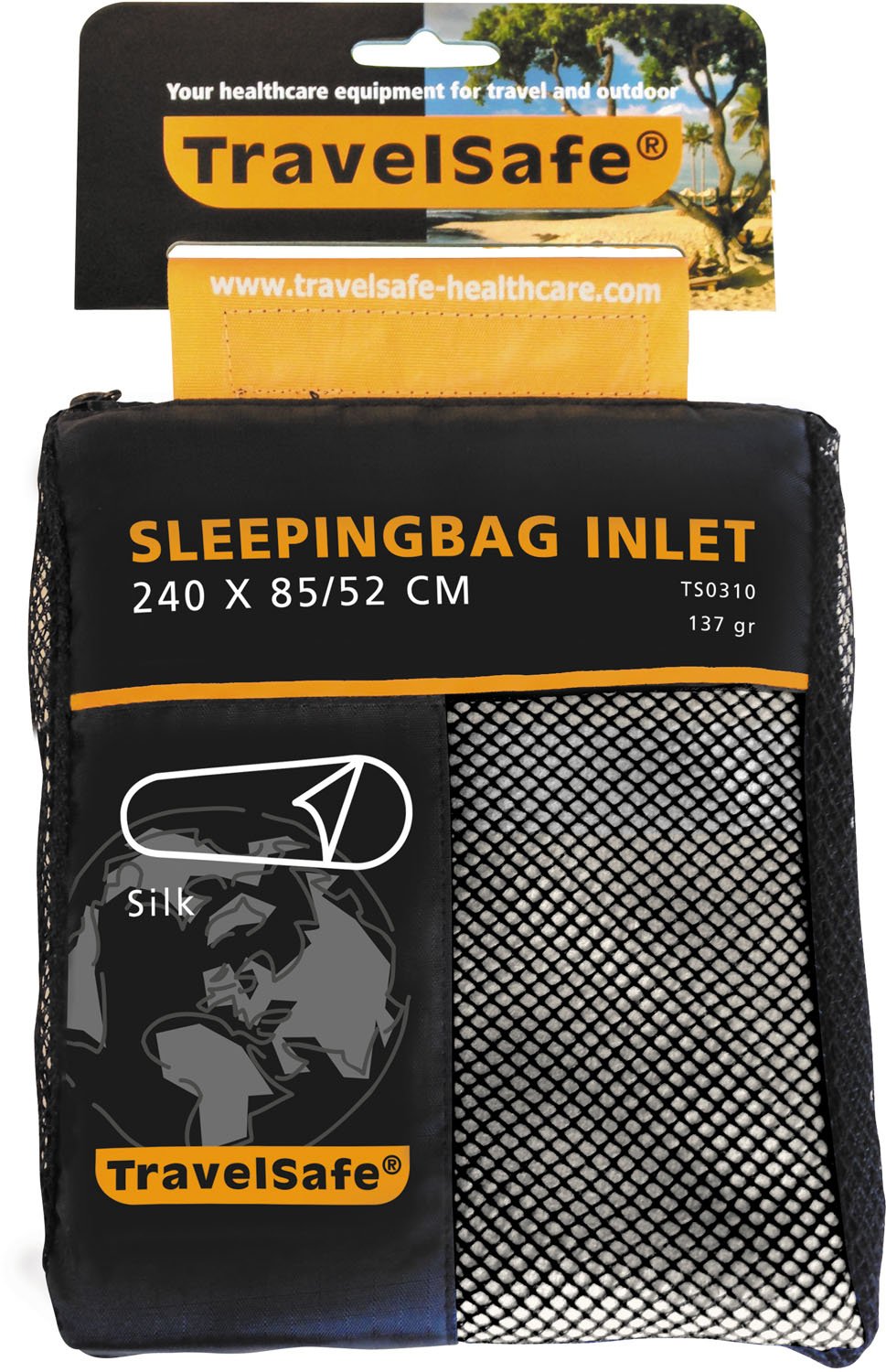 【中古】【非常に良い】TravelSafe(トラベルセーフ) アウトドア スリーピングバッグ インレット 寝袋 シーツ 布団 シルク TS03100000