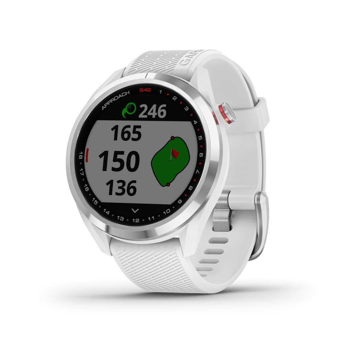 【中古】【人並み外れたに似つかわしい】GARMIN(ガーミン) ゴルフナビ GPS Approach S42 白いこと【日本置き目品】 010-02572-21 小