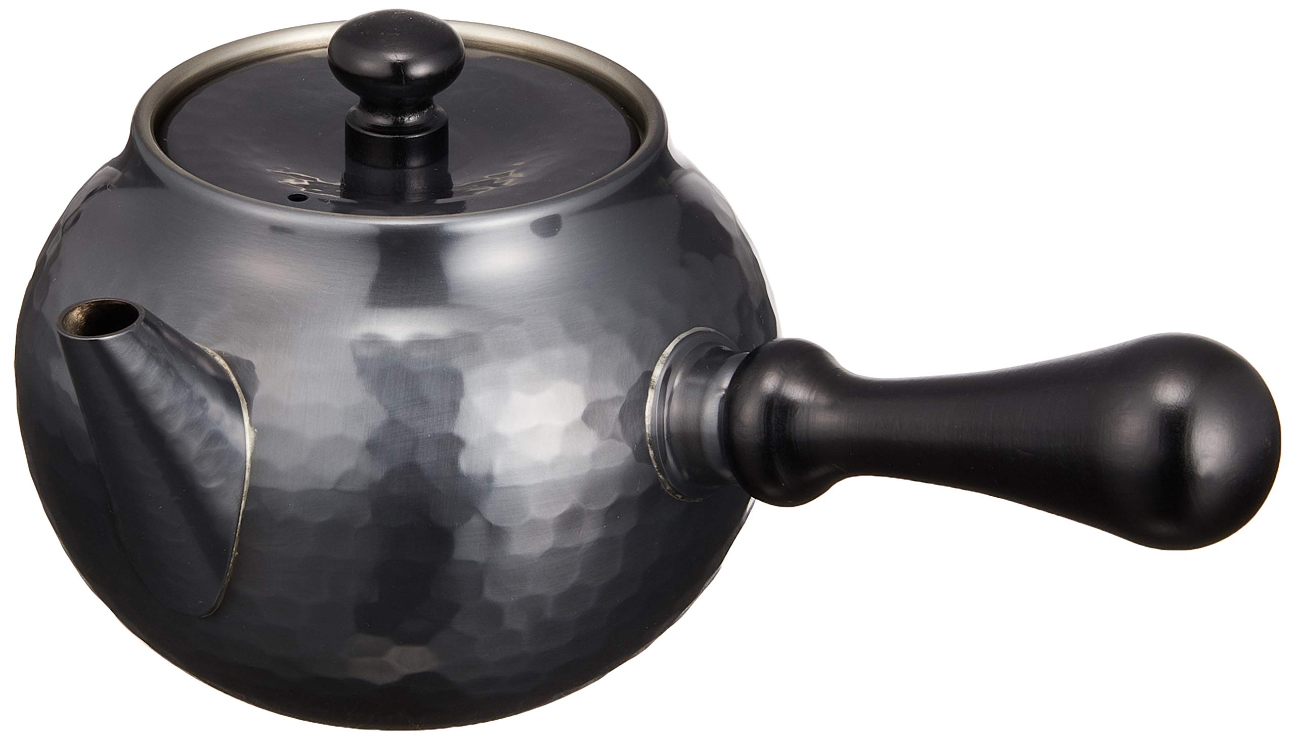 【中古】【非常に良い】新光金属 急須 黒銅仕上げ 370ml 純銅黒銅仕上げ 鎚目急須 横手 BC-101|ドリエムコーポレーション