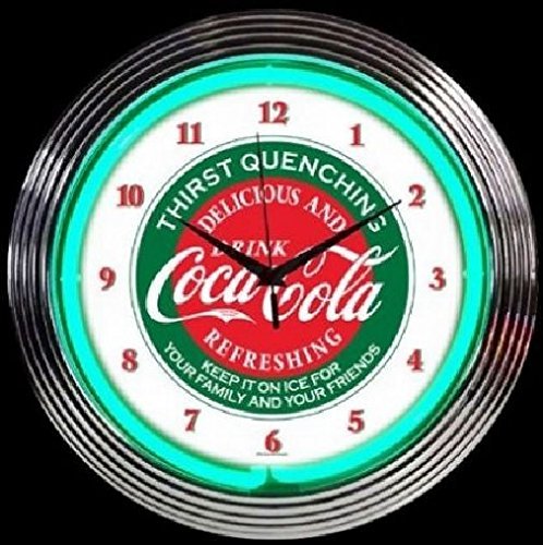 【中古】【非常に良い】コカ・コーラ ネオン クロック レトロ 壁掛時計 [並行輸入品]