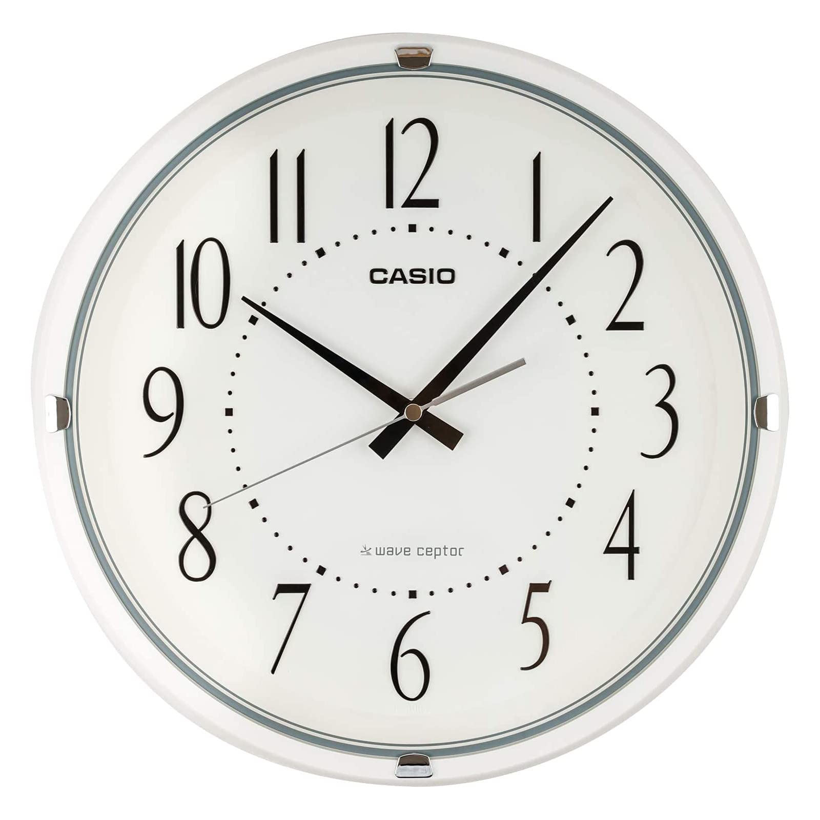 【中古】【人並み外れたに好いたらしい】CASIO(カシオ) 掛時計 飾り付け時辰儀 電磁波時辰儀 役立つこと 足付き秒針 白いこと 白 アナログ IQ-1006J-7JF インテリア・寝具・収納-掛け時計