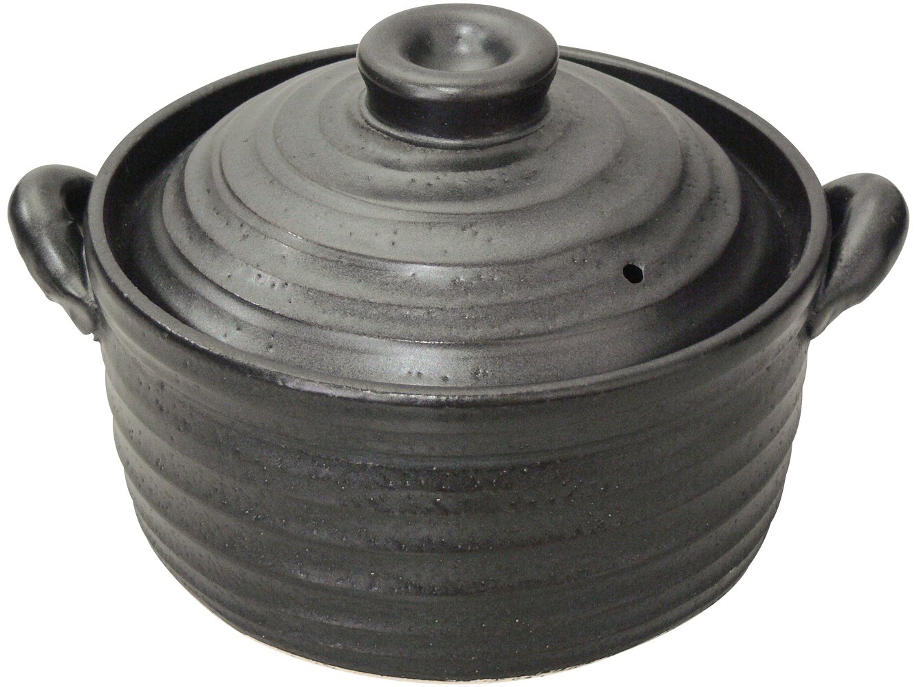 【中古】【非常に良い】スズ木 萬古焼 IH用・直火対応 ごはん鍋 2合 黒 9006-6022