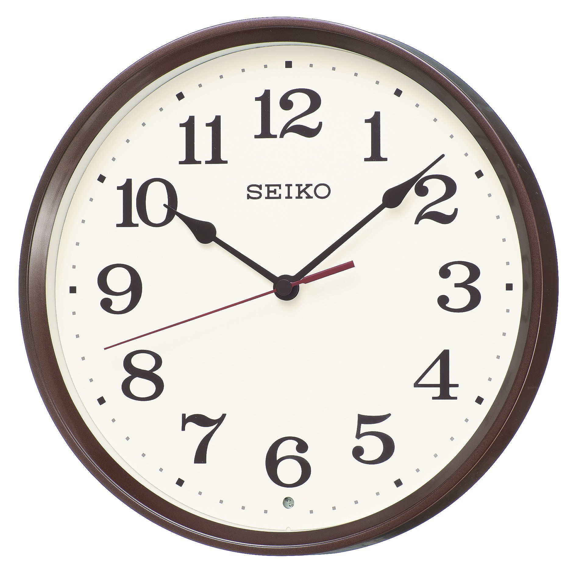 【中古】【非常に良い】セイコー クロック 掛け時計 電波 アナログ 茶 メタリック KX223B SEIKO