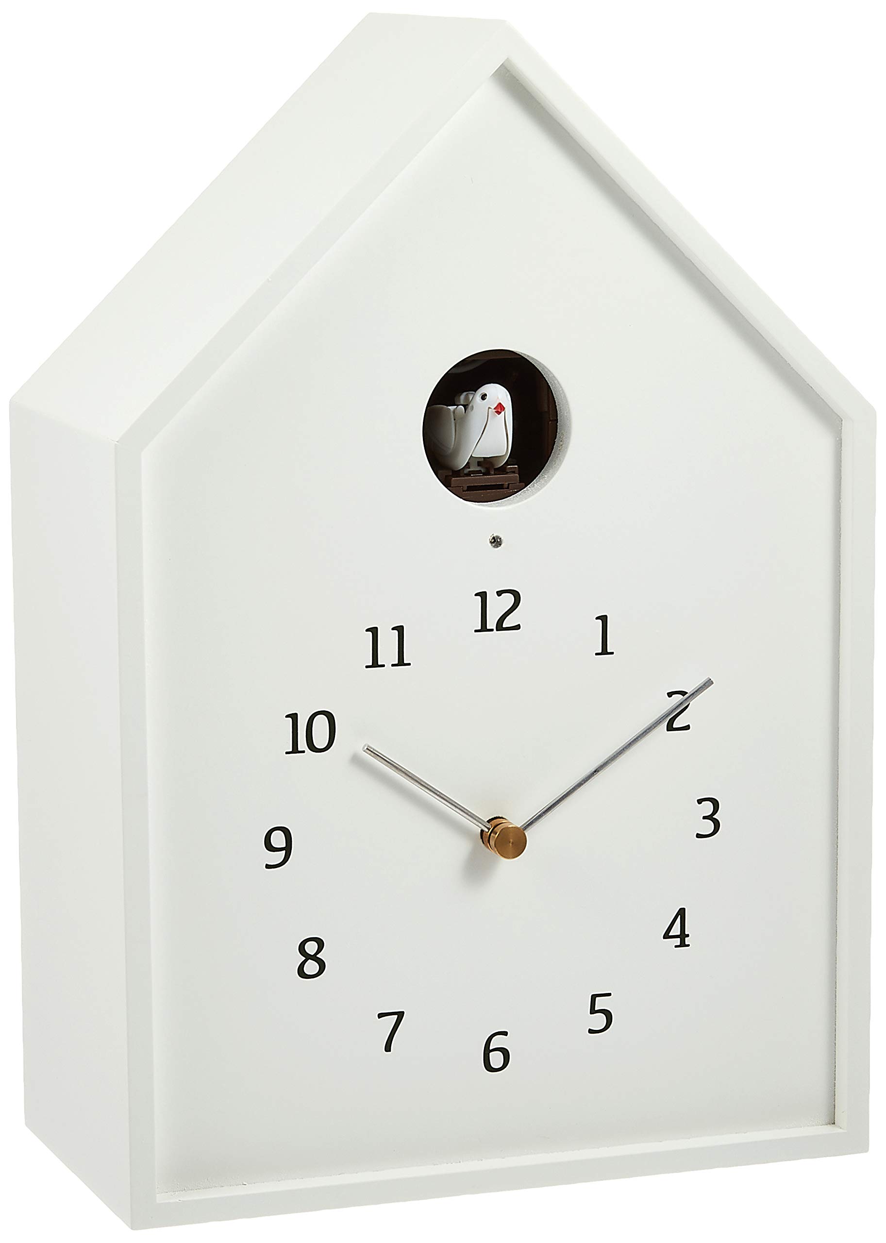 【中古】【非常に良い】レムノス カッコー時計 アナログ バードハウス 天然色木地 白 Birdhouse Clock NY16-12 WH Lemnos|ドリエムコーポレーション