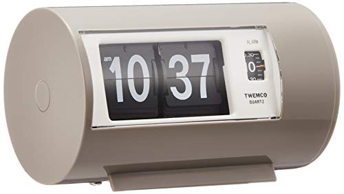 【中古】【人並み外れたに好いたらしい】TWEMCO(トゥエンコ) 置き時計 パタパタ時辰儀 アラームク鍵を掛ける 薄墨色 AP-28 GREY