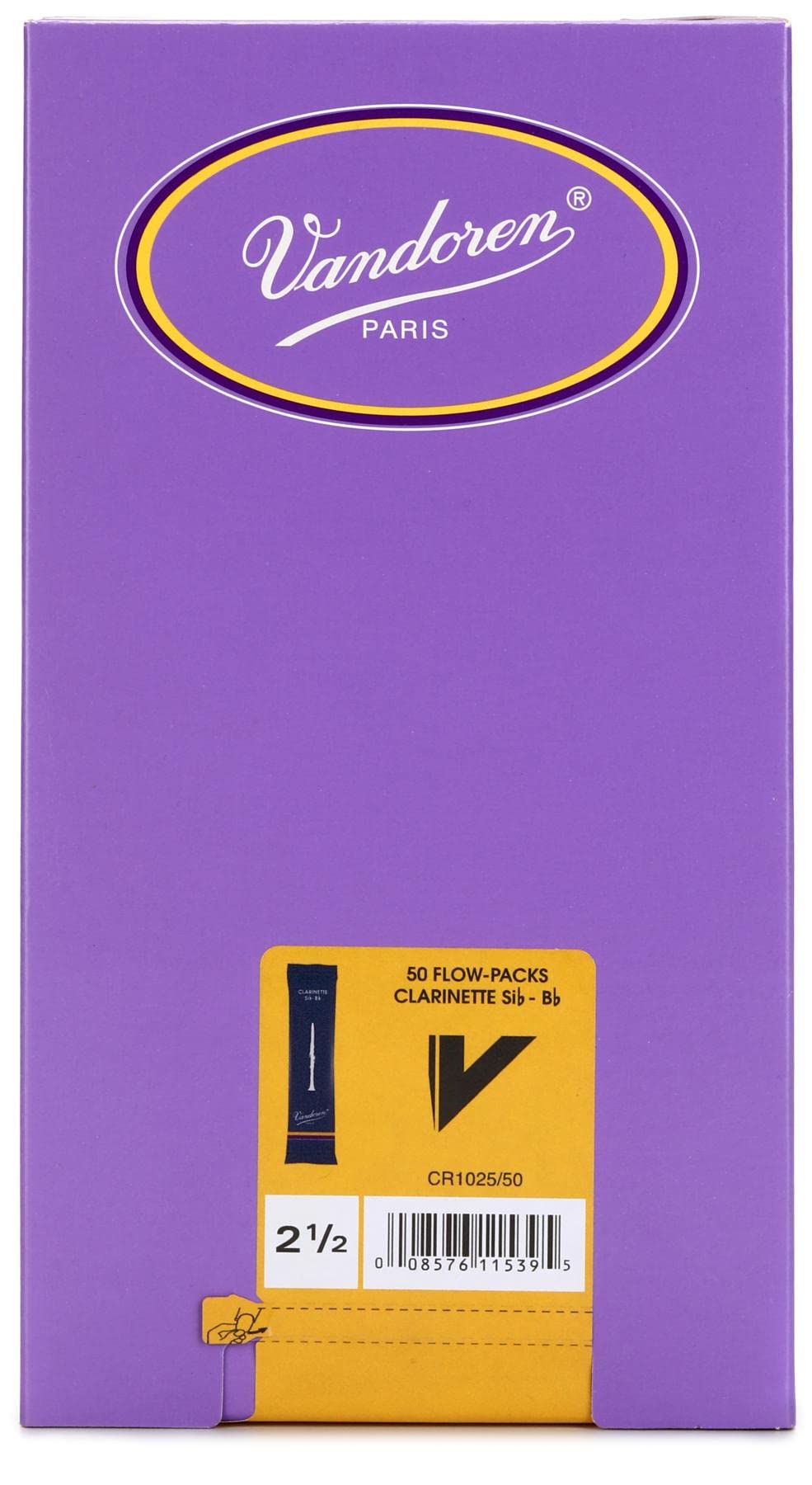 【中古】【非常に良い】バンドーレン B♭クラリネットリード トラディショナル 硬さ:2-1/2 (50枚入)|ドリエムコーポレーション
