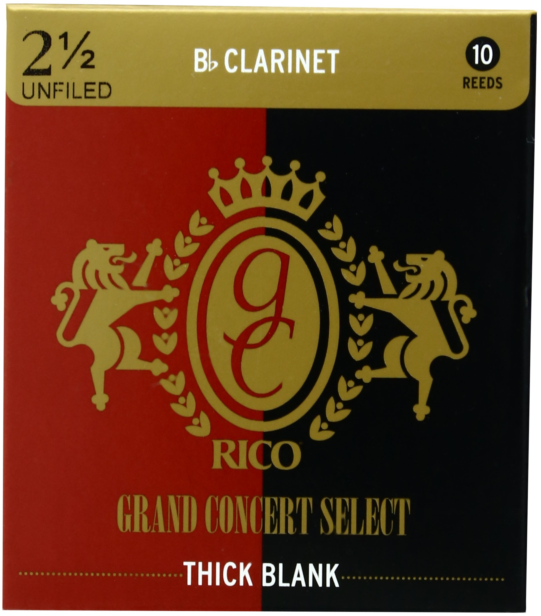 【中古】【非常に良い】DAddario WoodWinds ダダリオ リード Bbクラリネット用 GRAND CONCERT SELECT THICK BLANK UNFILED RCJ1025 [硬さ:2.5] 10枚
