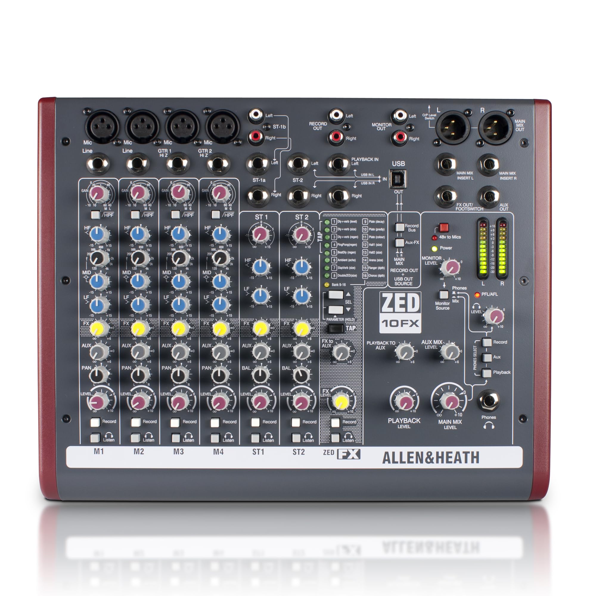 【中古】【非常に良い】ALLEN&HEATH USB・高品位エフェクト搭載・コンパクト・ミキサー ZED-10FX｜ドリエムコーポレーション