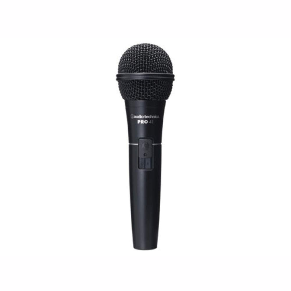 【中古】【非常に良い】オーディオテクニカ PRO41 ダイナミックマイク XLR/単一指向性マイク/ON/OFFスイッチ搭載/ボーカル/スピーチ/マイククランパー付属/マイクポーチ付属/XLRマイクケーブル付属 ブラッ