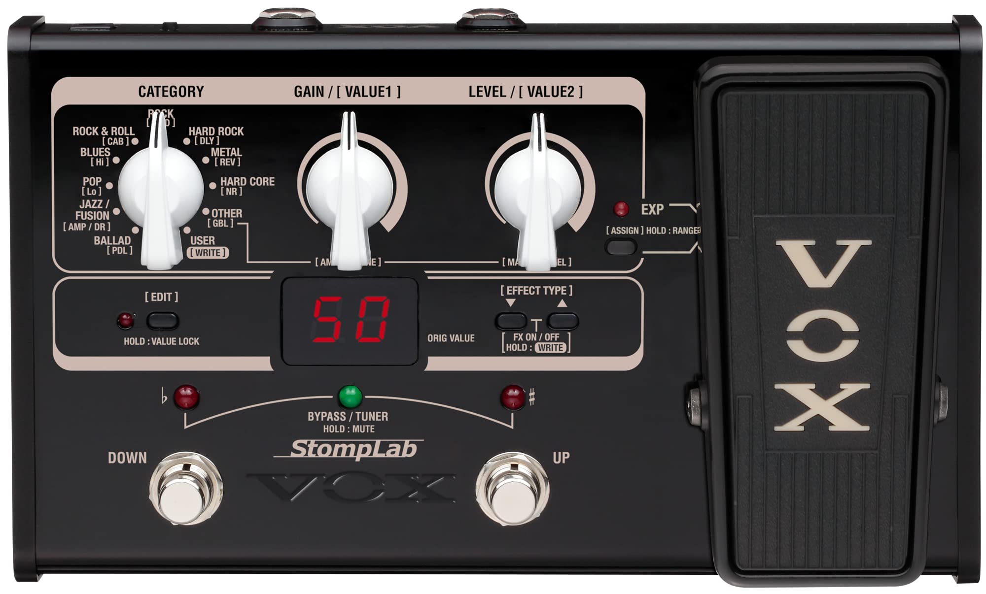 【中古】【非常に良い】VOX ヴォックスギター用 コンパクト・マルチエフェクター エクスプレッション・ペダル搭載 StompLab SL2G
