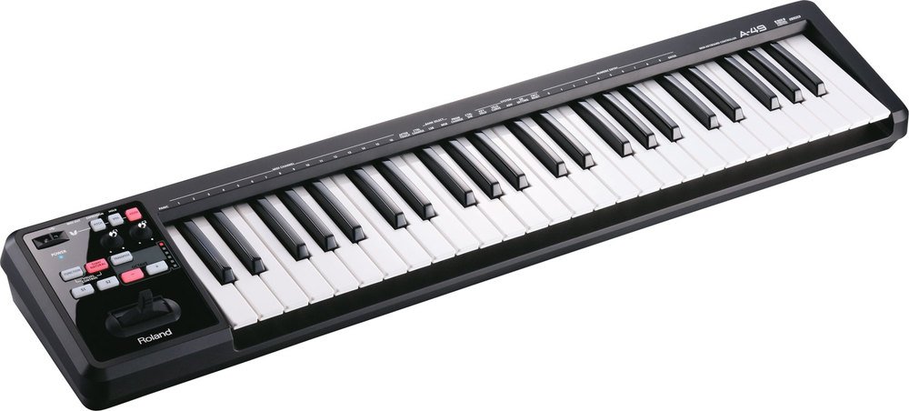 【中古】【非常に良い】Roland ローランド MIDIキーボードコントローラー A-49 ブラック 49鍵 シンセ鍵盤 SuperNATURALモード搭載 D-BEAM搭載 DTM/作曲用コントローラー BK ブラック