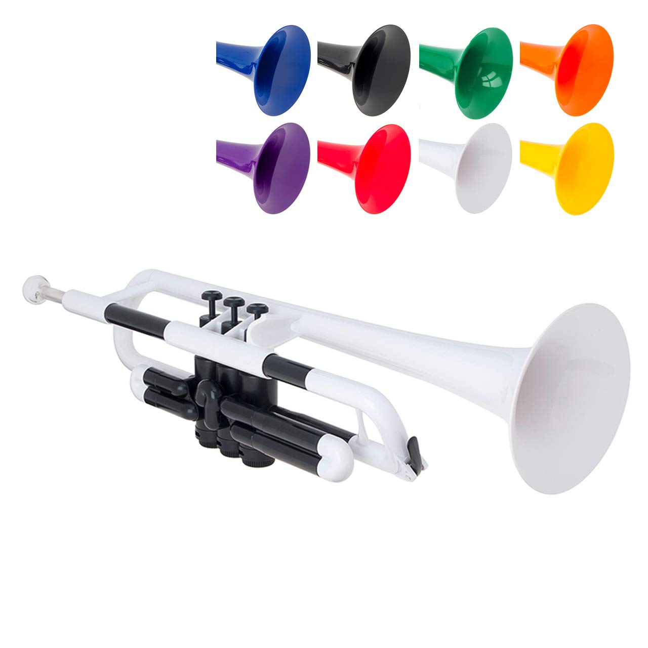 【中古】【非常に良い】pInstruments ピーインストゥルメンツ プラスチック製管楽器 トランペット pTrumpet Bb調 軽量&高耐久ABS製 バイオコート抗菌 PTRUMPET1W ホワイト [マウスピース