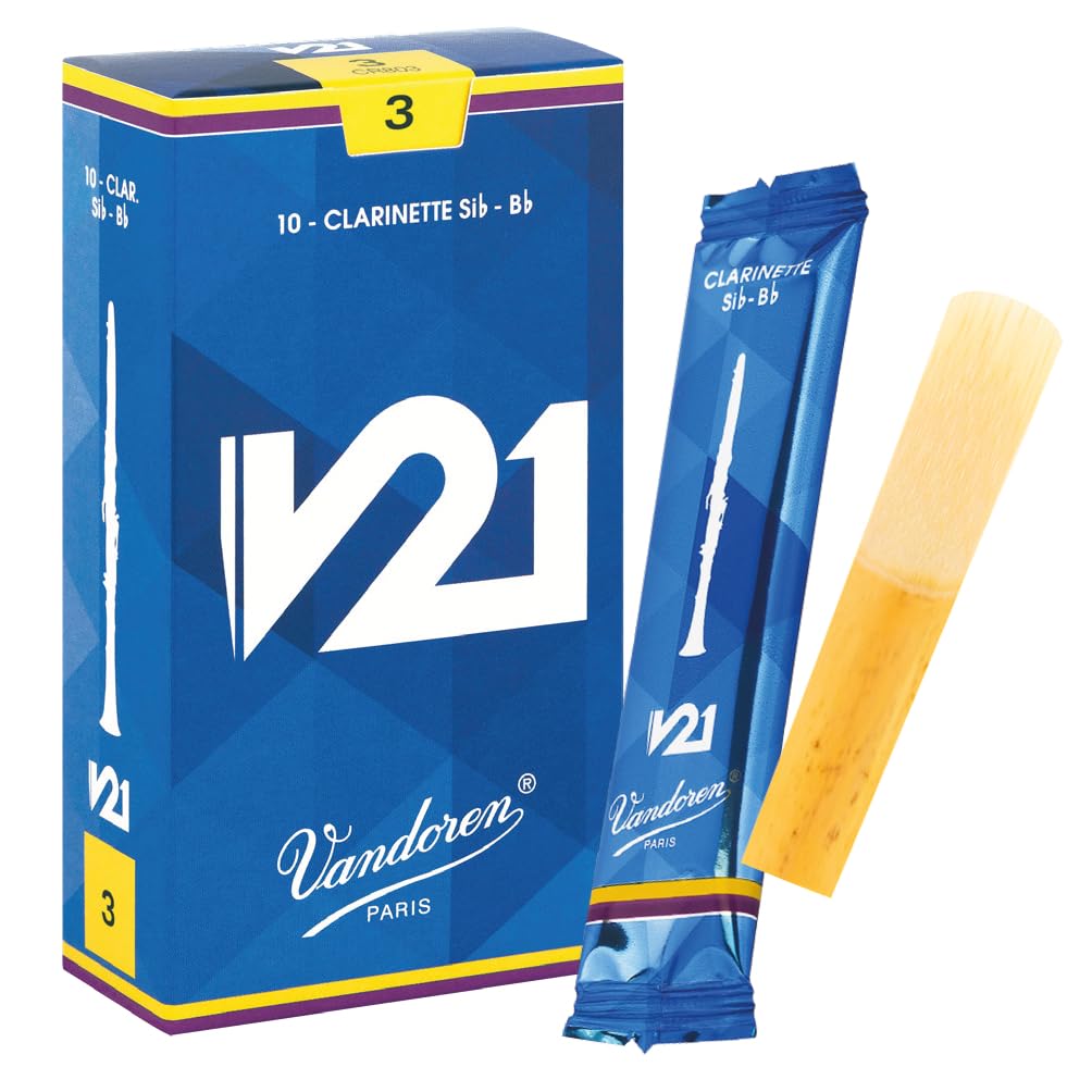 【中古】【非常に良い】バンドーレン B♭クラリネットリード V21 硬さ : 3 (10枚入り)