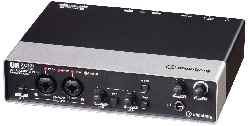 【中古】【非常に良い】スタインバーグ Steinberg 4x2 USB2.0 オーディオインターフェース UR242 インターネット配信に便利な機能搭載 ヘッドホン端子付き 音楽制作アプリケーション付き|ドリエムコーポレーション