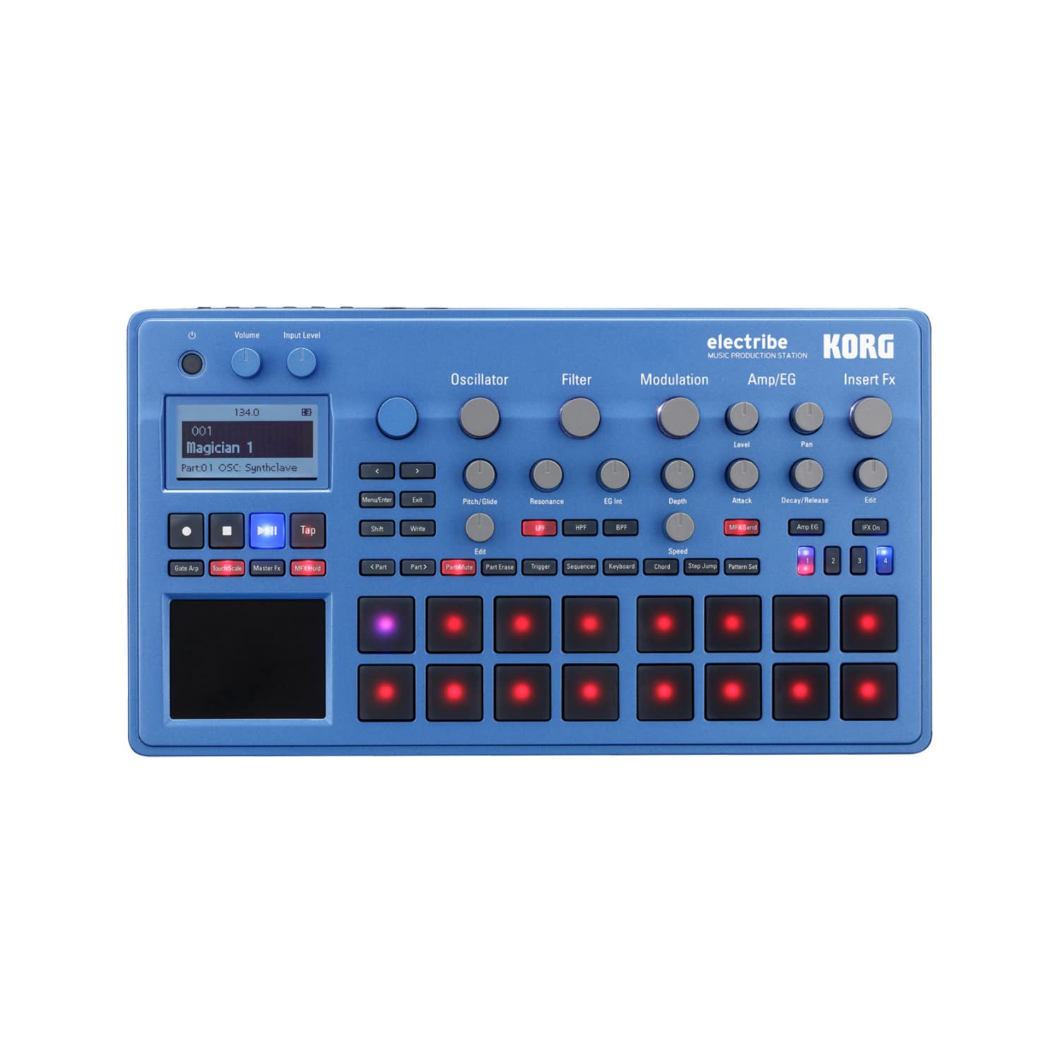 【中古】【非常に良い】KORG シンセサイザー シーケンサー electribe2 BL エレクトライブ2 メタリックブルー ダンスミュージック 音楽制作 ライブパフォーマンスに最適 Ableton Liveと連携