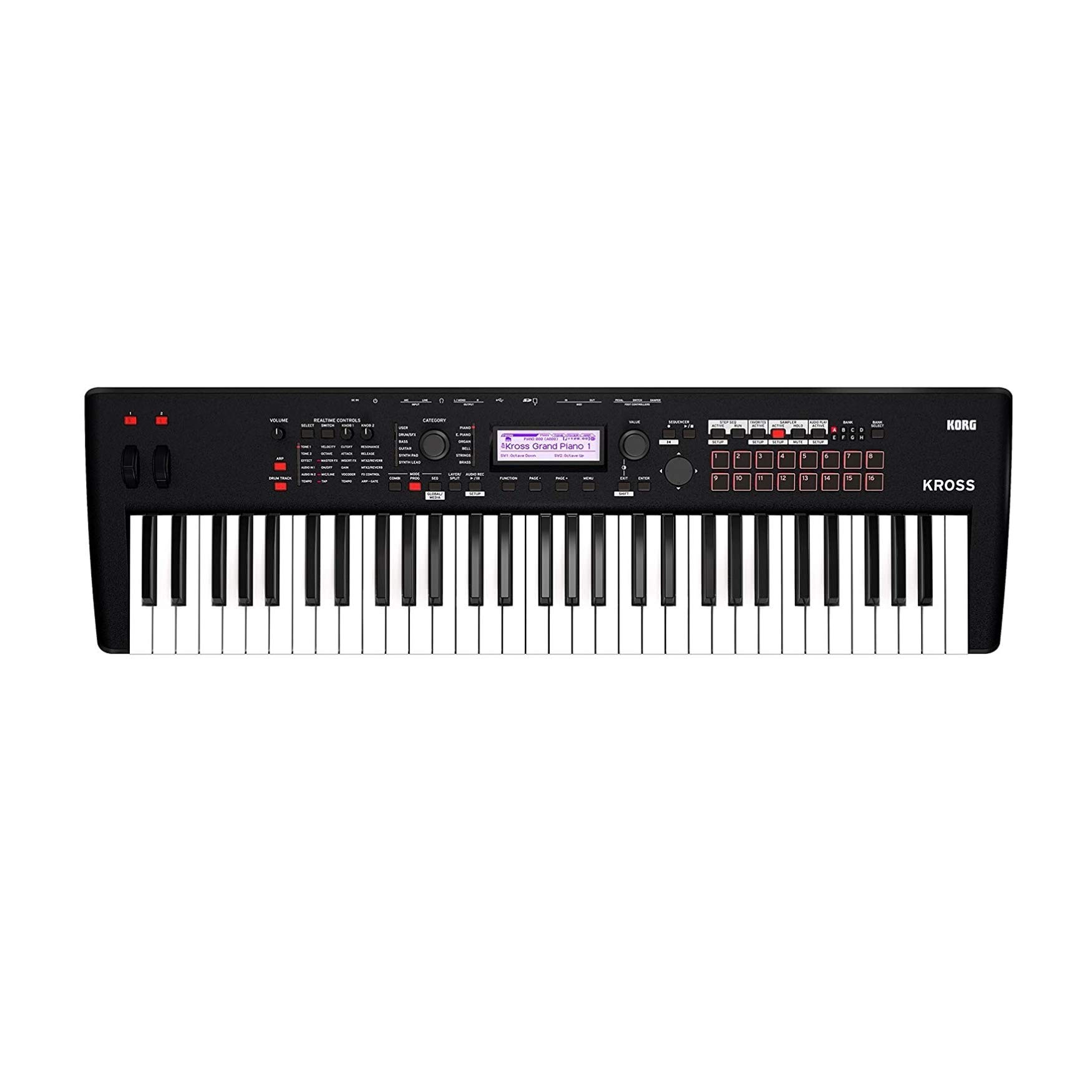 【中古】【非常に良い】KORG(コルグ) キーボード シンセサイザー KROSS2 クロス 61鍵/ファーストシンセに最適/音楽制作/ライブパフォーマンス/軽量/電池駆動可/アダプター付属 スーパーマットブラック KRO