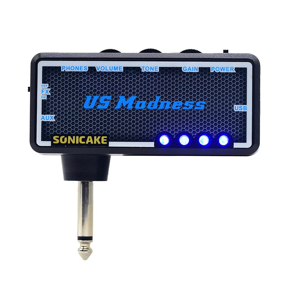 【中古】【非常に良い】SONICAKE ミニ ギターヘッドホンアンプ コーラスエフェクト内蔵 USB充電式 US Madness