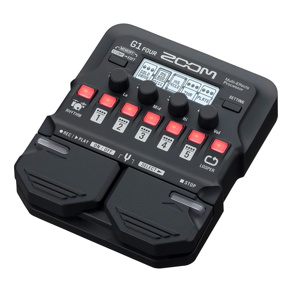 【中古】【非常に良い】ZOOM ズーム G1 FOUR ギター用 マルチエフェクター 軽量コンパクト 60種以上のエフェクトと13種類のアンプモデル搭載 ルーパー ドラムマシン内蔵 練習 宅録 ライブ対応 ギターエフェク