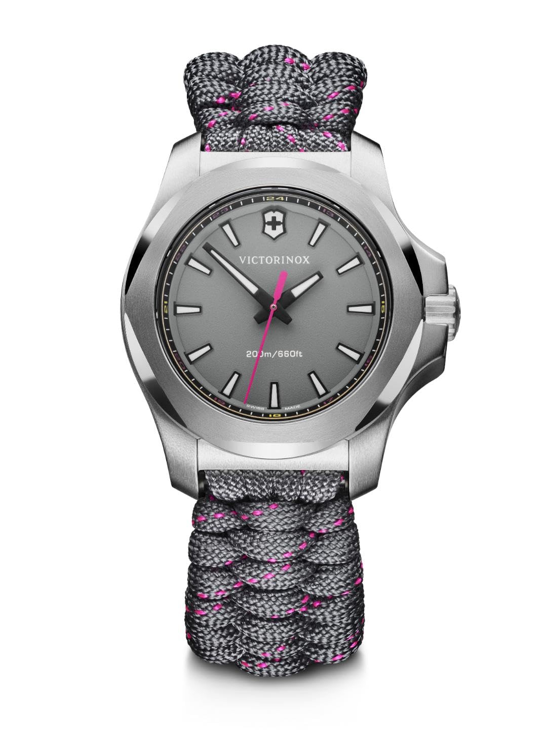 【中古】【非常に良い】VICTORINOX(ビクトリノックス)腕時計 I.N.O.X. V ステンレススチールケース(316L/鍛造) グレーダイヤル グレーパラコードストラップ ギフト 241771 [|ドリエムコーポレーション