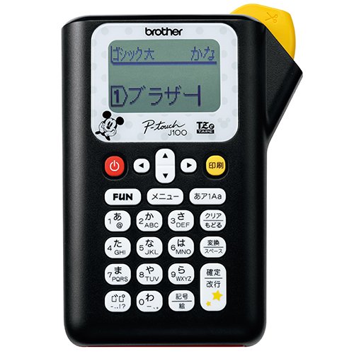 【中古】【非常に良い】ブラザー ピータッチ ラベルライター ミッキーブラック PT-J100MB