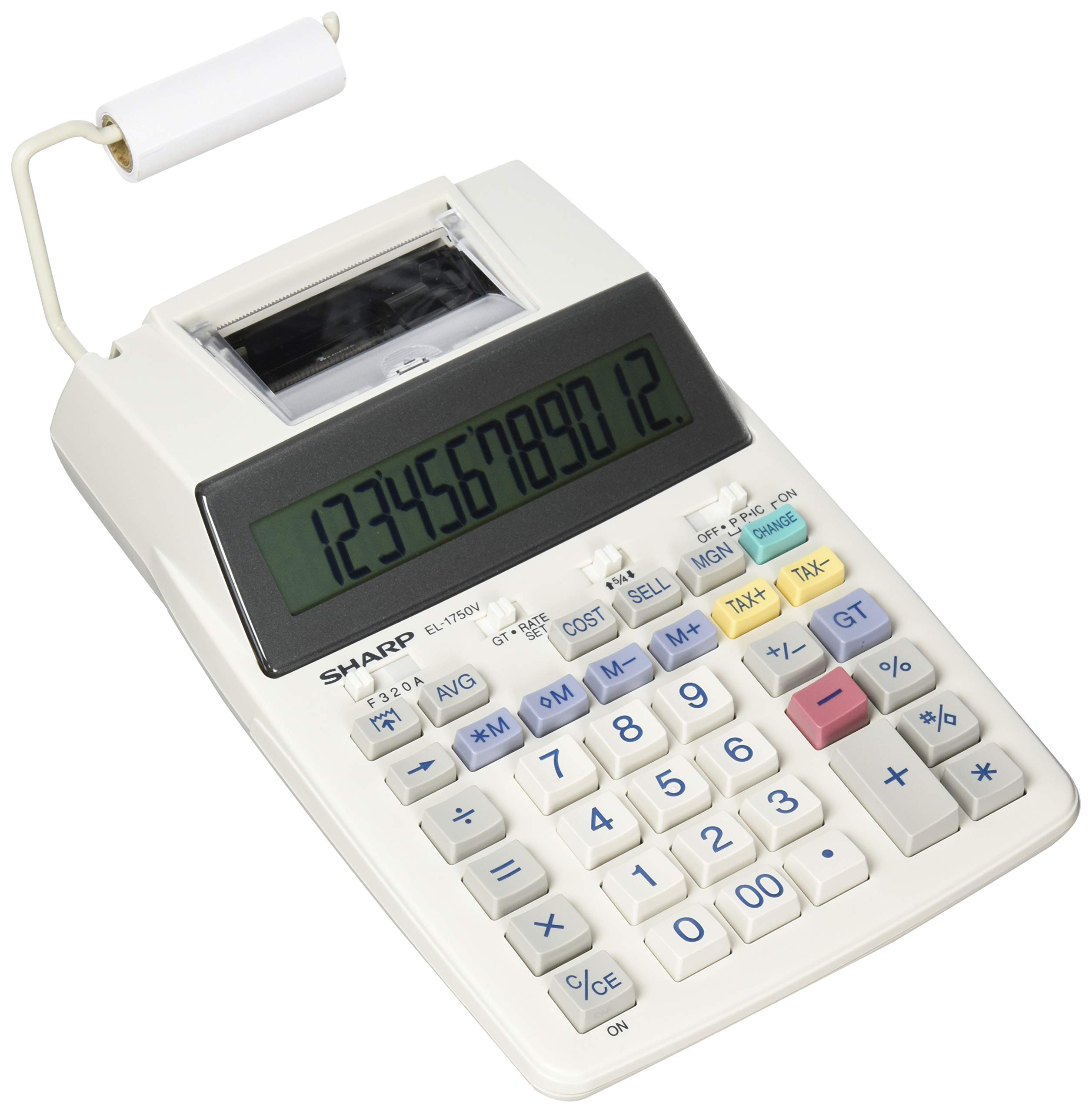 【中古】【人並み外れたに似つかわしい】読みやすい 印刷者計算器 セミデスクトップタイプ 12桁 EL-1750V