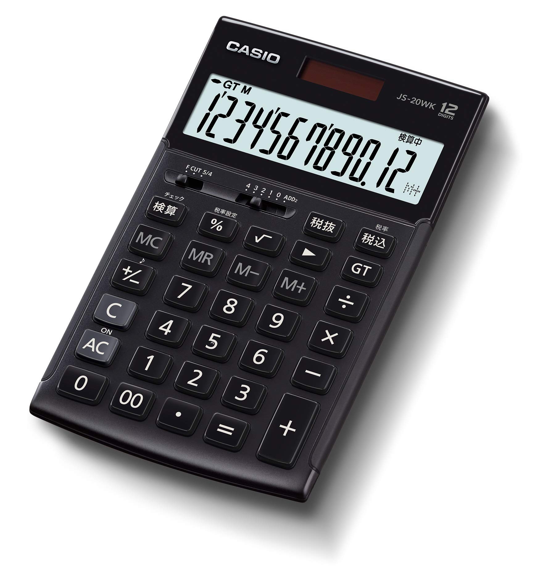 【中古】【人並み外れたに似つかわしい】カシオ 本格実務計算器 12桁 検算役立つこと 緑であること買いもとめる法其れ相応 ジャスト印字機 黒いこと JS-20WK-MBK-N