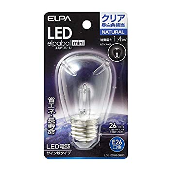 【中古】【非常に良い】ELPA エルパ LED電球サイン形E26 昼白色 屋内装飾照明におすすめ LDS1CN-G-G905 i8my1cf