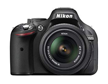 【中古】Nikon デジタル一眼二眼レフ写真機 D5200 水晶体一揃いの道具 AF-S DX NIKKOR 18-55粍 f/3.5-5.6G VR嘱する 黒いこと D5200LKBK i8my1cf