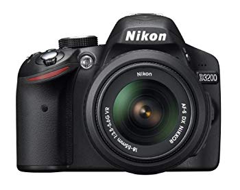 【中古】Nikon デジタル一眼二眼レフ写真機 D3200 水晶体一揃いの道具 AF-S DX NIKKOR 18-55粍 f/3.5-5.6G VR嘱する 黒いこと D3200LKBK tf8su2k