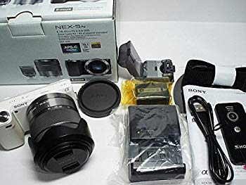 【中古】ソニー SONY デジタル一眼写真機 α NEX-5N 望遠レンズ一揃いの道具 白いこと NEX-5NK/W g6bh9ry