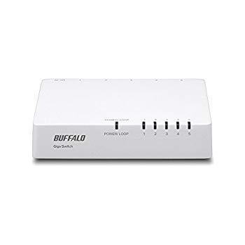 【中古】BUFFALO Giga対応 プラスチック筐体 AC電源 5ポート ホワイト スイッチングハブ LSW4-GT-5EP/WHD w17b8b5