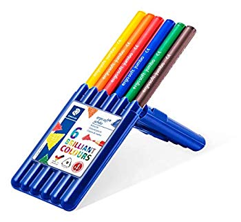 【中古】ステッドラー 色鉛筆 エルゴソフト 太軸 三角軸 6色 158 SB6 bme6fzu