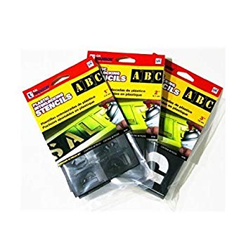 【中古】(未当て嵌める･未開封品) 1・2・3in 3大きさ仕掛ける 可塑性物質製 ステンシル p1m72rm
