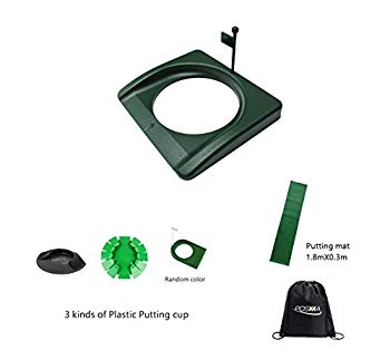 【中古】(未使用･未開封品)　Posma PHS013 ゴルフホールカップ 4種類 プラスチック パッティングマット Posma収納用の黒バッグ bt0tq1u