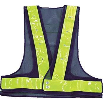 【中古】(未使用･未開封品)　TRUSCO(トラスコ) 赤青交互点滅LED付安全ベスト 紺/蛍光イエロー反射 TLYERB 6k88evb